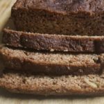 Sliced loaf of paleo banana bread