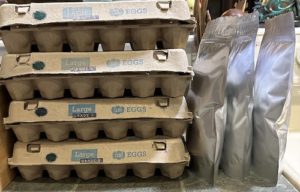 egg cartons versus bags of freeze dried eggs