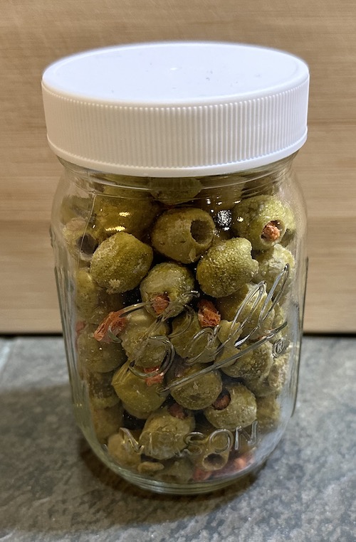 freeze dried green olives