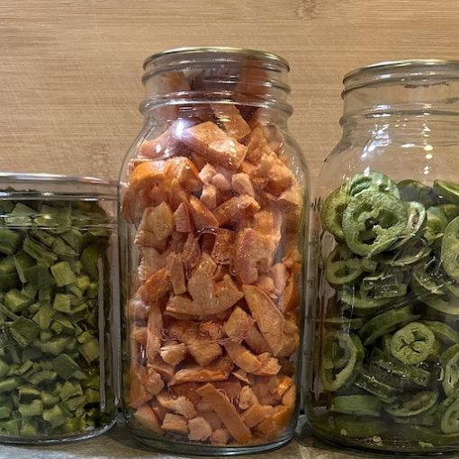 freeze dried jalapeños and tomatoes