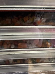 onions and bell peppers in Harvest Right freeze dryer