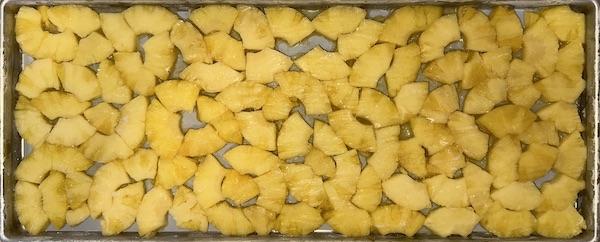 pineapple on freeze dryer trays