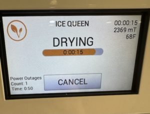 freeze dryer screen after resuming the batch