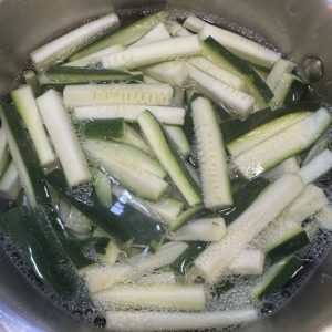 zucchini being blanched