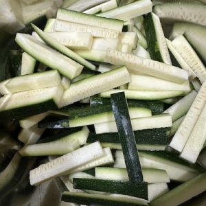 zucchini cut into sticks