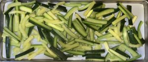 zucchini on freeze dryer tray